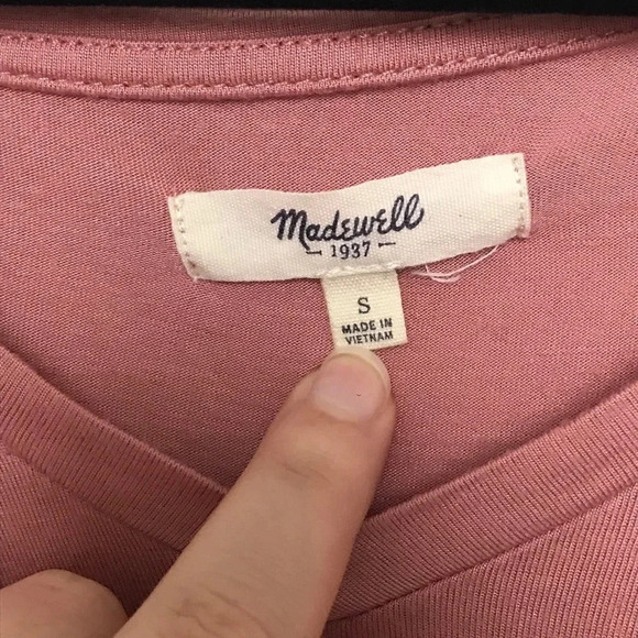 Madewell Anthem V-Neck Top in Pink Mauve - Picture 4 of 6